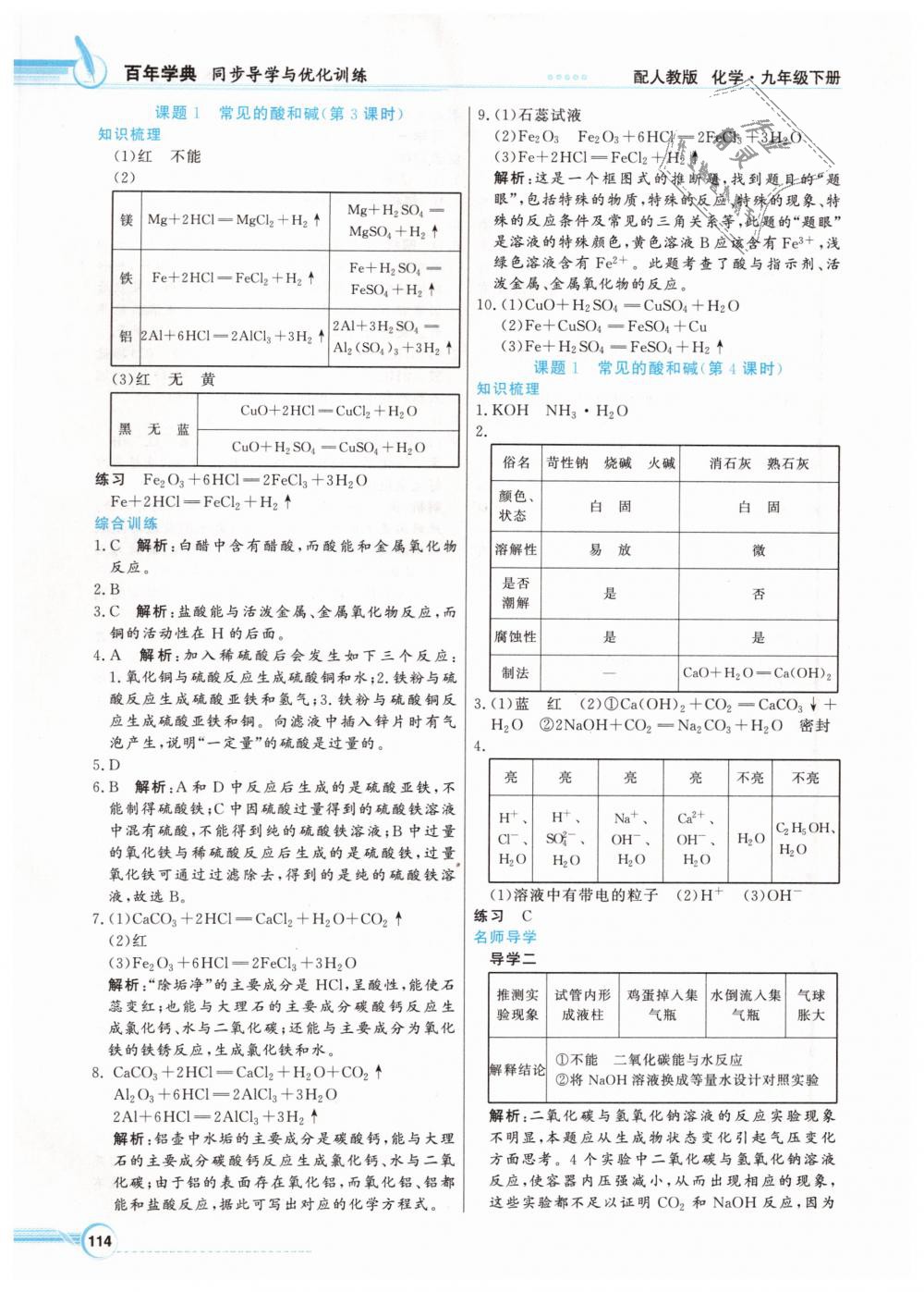 2019年同步导学与优化训练九年级化学下册人教版 第10页