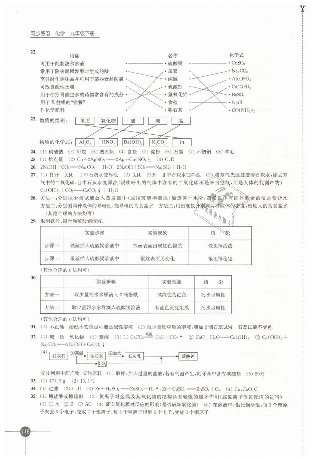 2019年同步练习九年级化学下册沪教版江苏凤凰科学技术出版社 第10页