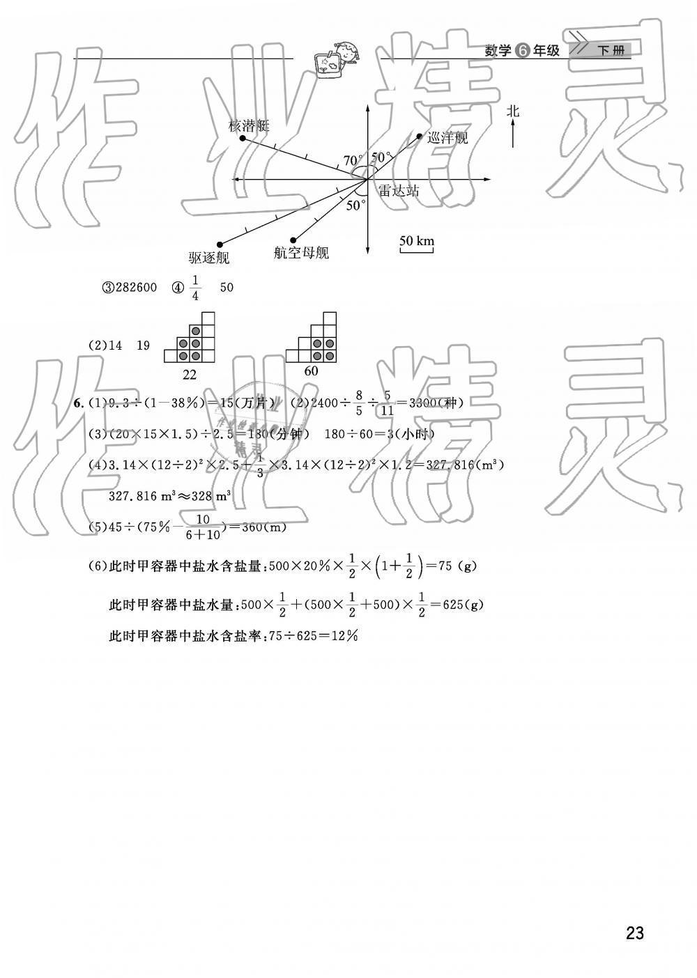 2019年智慧學(xué)習(xí)天天向上課堂作業(yè)六年級(jí)數(shù)學(xué)下冊(cè)人教版 參考答案第23頁(yè)