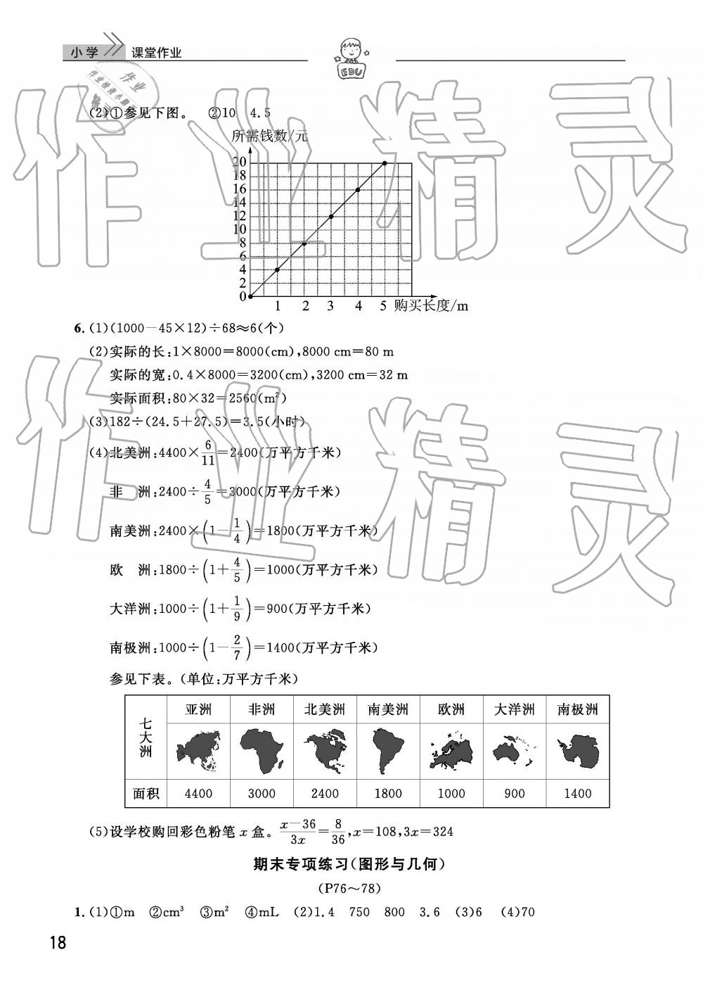 2019年智慧學(xué)習(xí)天天向上課堂作業(yè)六年級數(shù)學(xué)下冊人教版 參考答案第18頁