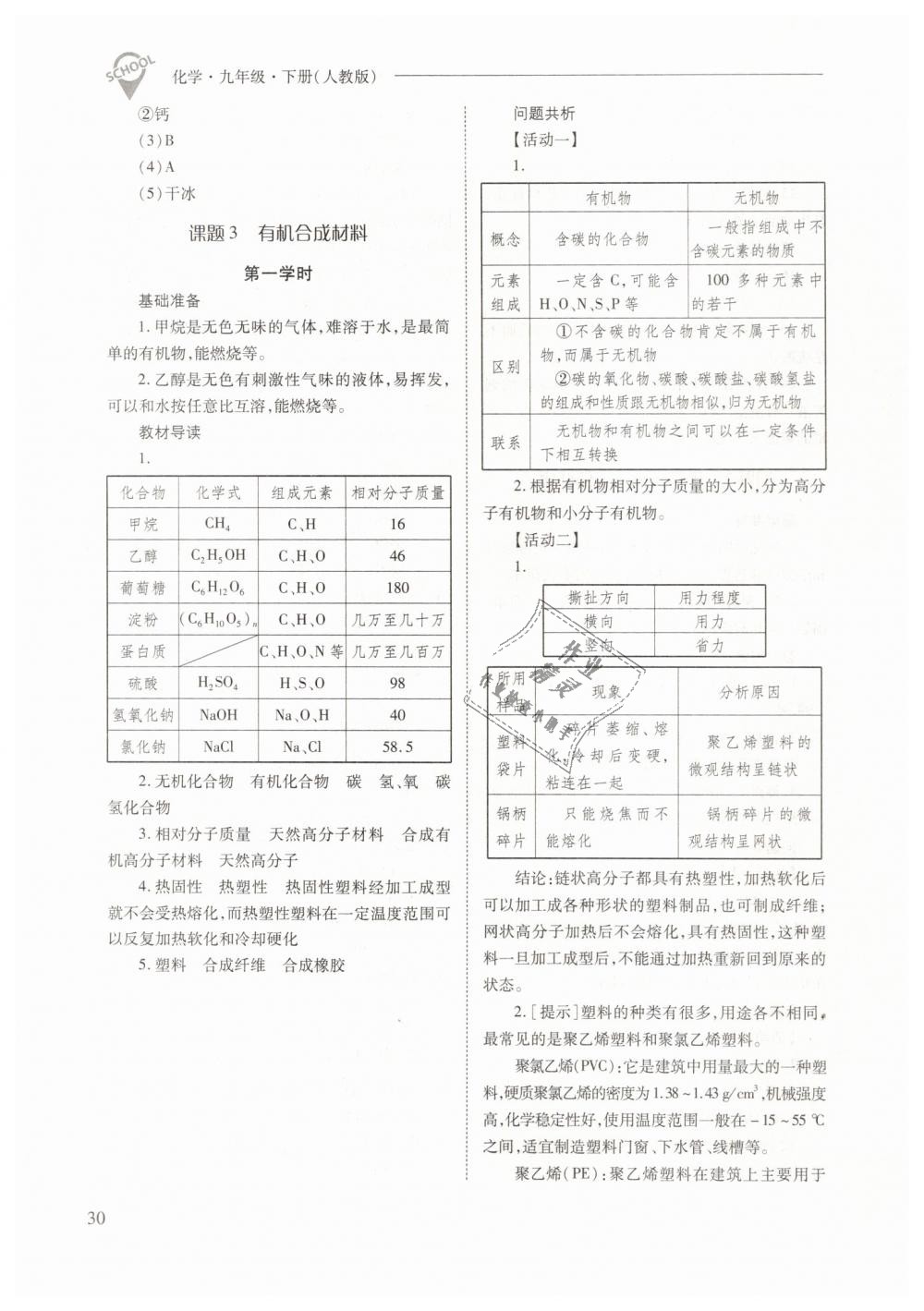 2019年新課程問(wèn)題解決導(dǎo)學(xué)方案九年級(jí)化學(xué)下冊(cè)人教版 第30頁(yè)