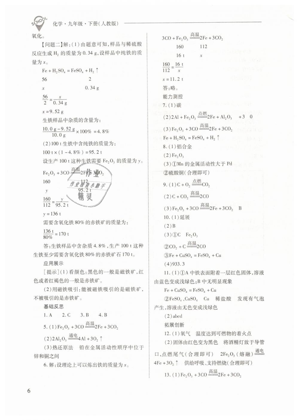 2019年新课程问题解决导学方案九年级化学下册人教版 第6页