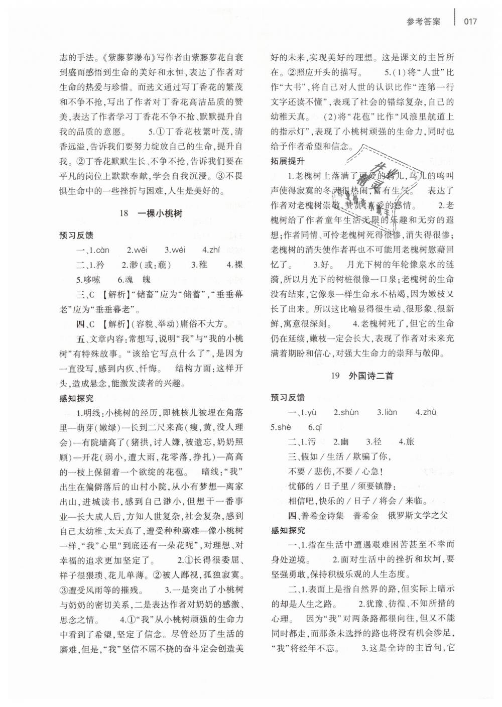 2019年基礎(chǔ)訓練七年級語文下冊人教版大象出版社 第17頁