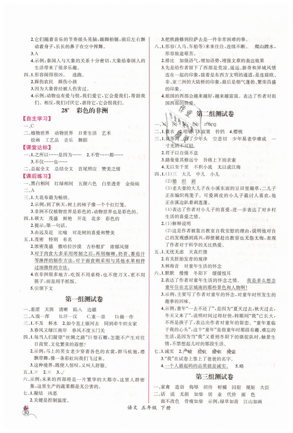 2019年同步導(dǎo)學(xué)案課時(shí)練五年級(jí)語(yǔ)文下冊(cè)人教版 第10頁(yè)