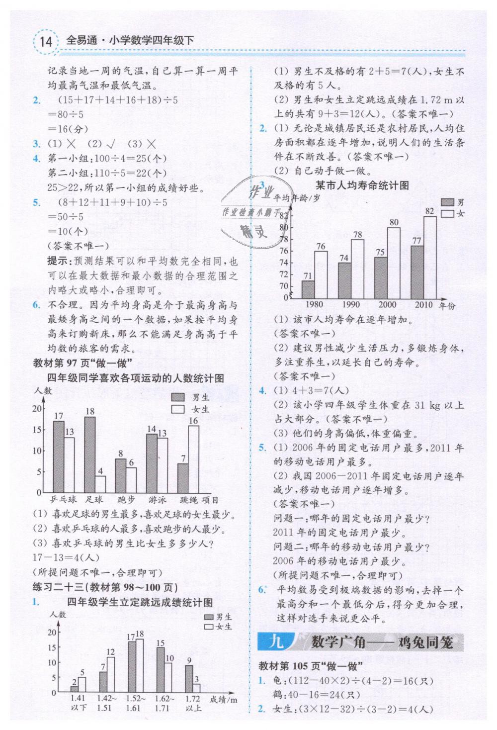 2019年教材课本四年级数学下册人教版 第14页