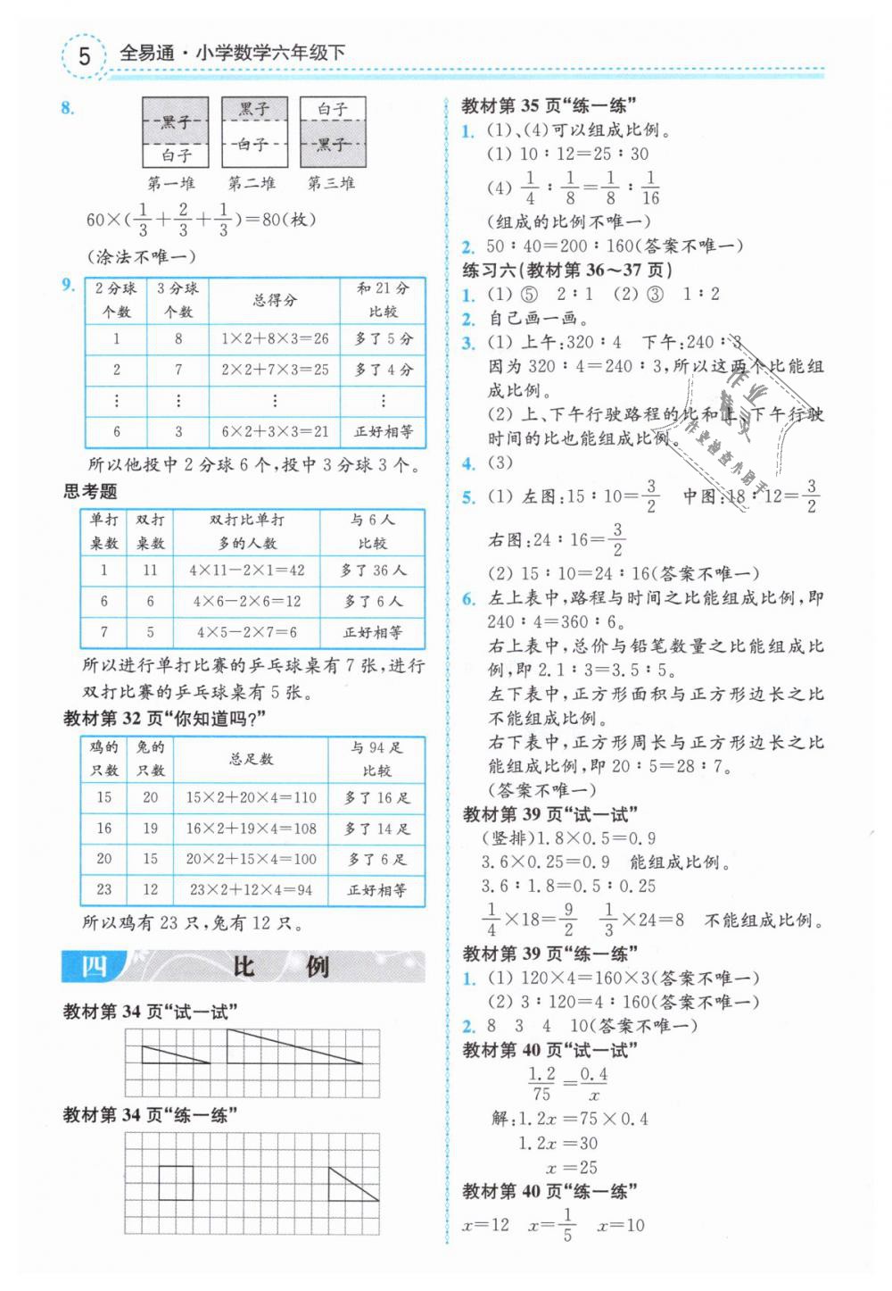 2019年教材課本六年級(jí)數(shù)學(xué)下冊(cè)蘇教版 第5頁