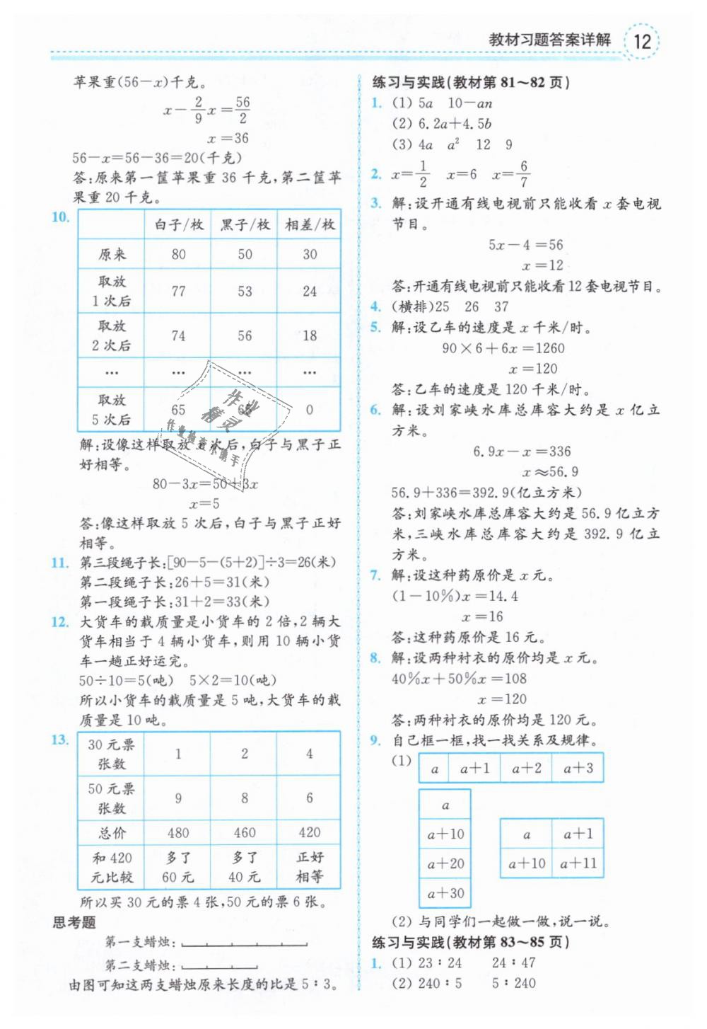 2019年教材課本六年級(jí)數(shù)學(xué)下冊(cè)蘇教版 第12頁(yè)