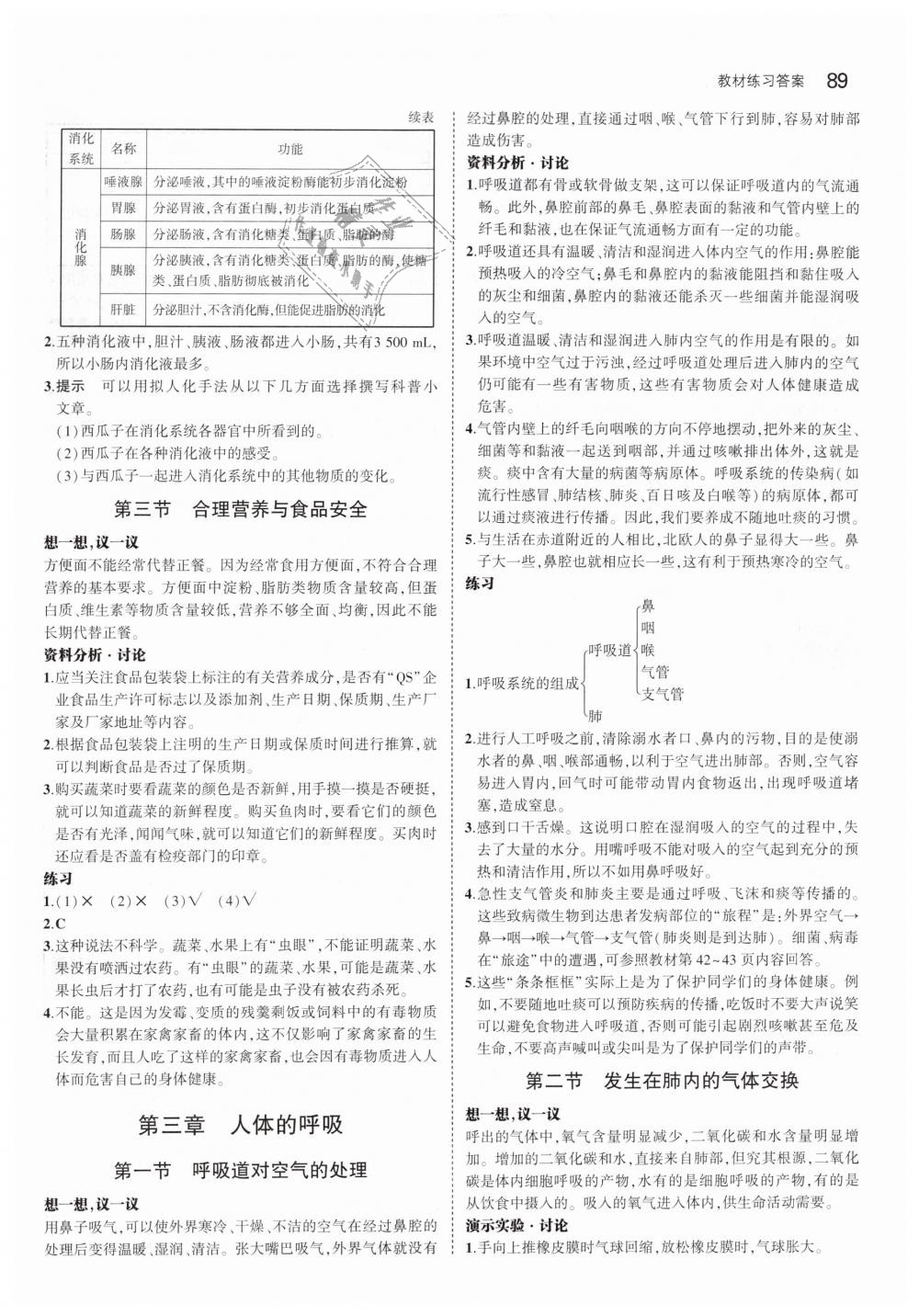 2019年教材課本七年級生物學(xué)下冊人教版 第3頁