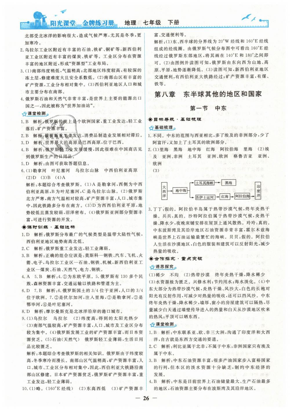 2019年陽光課堂金牌練習(xí)冊(cè)七年級(jí)地理下冊(cè)人教版 第6頁(yè)