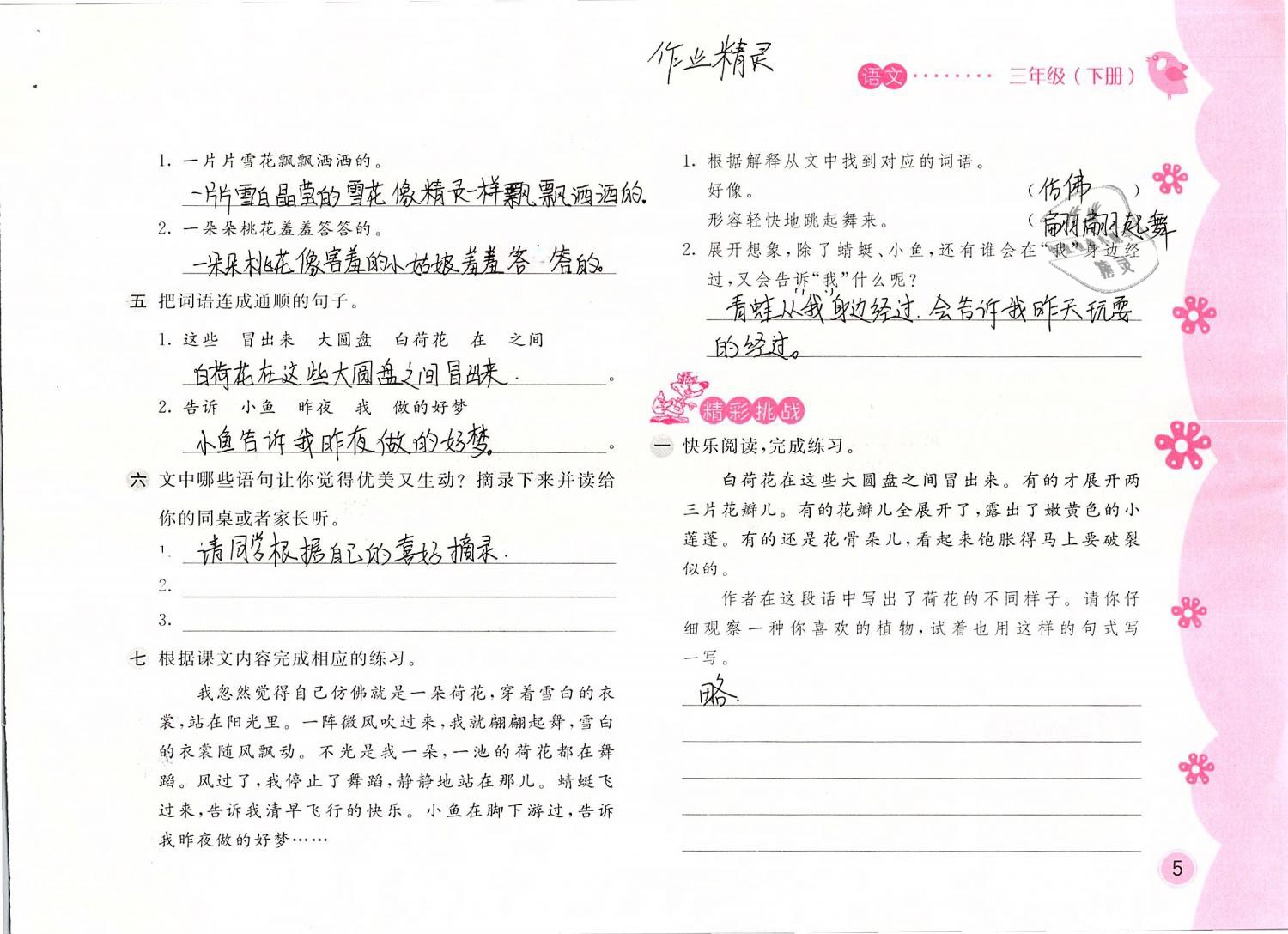 2019年新編基礎(chǔ)訓(xùn)練三年級語文下冊人教版 第5頁