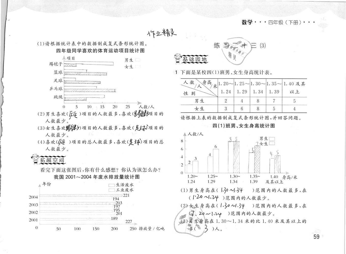 2019年新編基礎(chǔ)訓(xùn)練四年級(jí)數(shù)學(xué)下冊(cè)人教版 參考答案第59頁(yè)