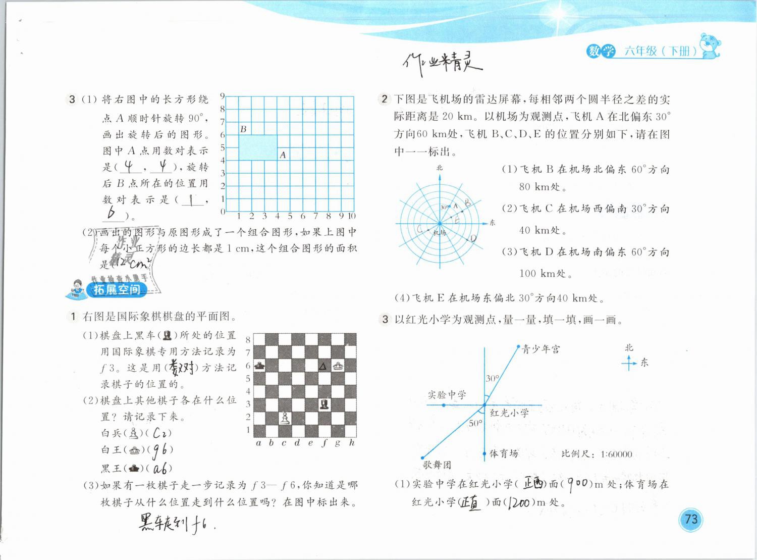 2019年新編基礎(chǔ)訓(xùn)練六年級數(shù)學(xué)下冊北師大版 參考答案第73頁