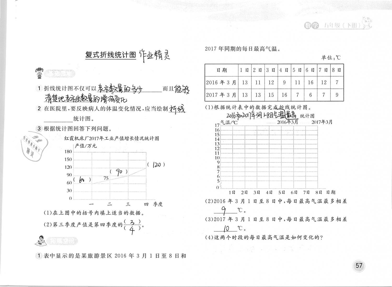 2019年新編基礎(chǔ)訓(xùn)練五年級數(shù)學(xué)下冊北師大版 參考答案第57頁