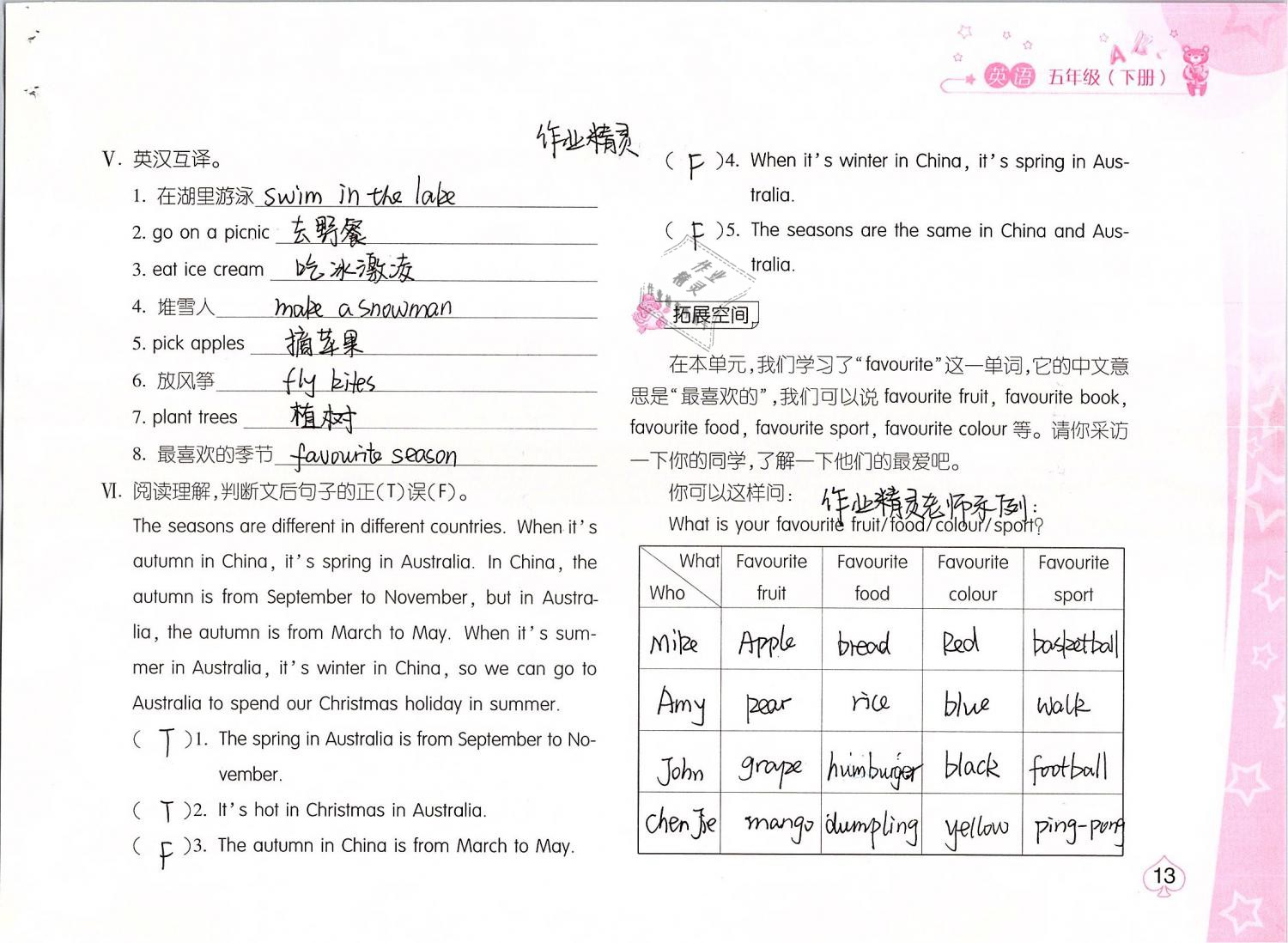 2019年新編基礎(chǔ)訓(xùn)練五年級(jí)英語(yǔ)下冊(cè)人教版 第13頁(yè)