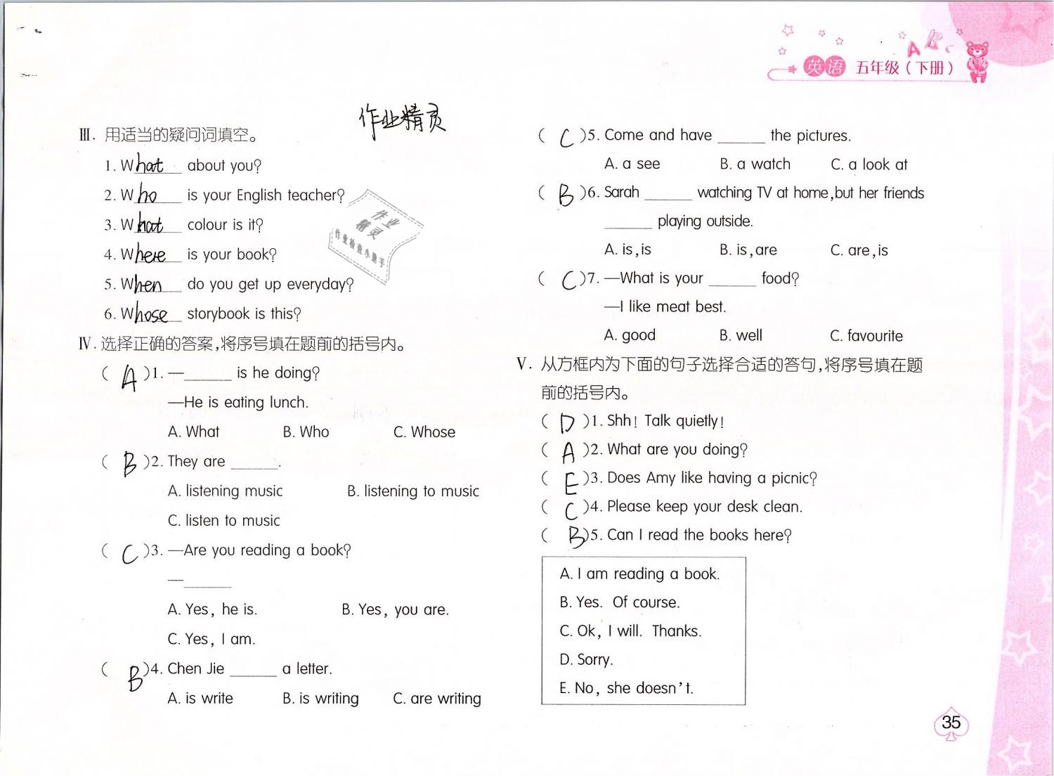 2019年新編基礎(chǔ)訓練五年級英語下冊人教版 第35頁