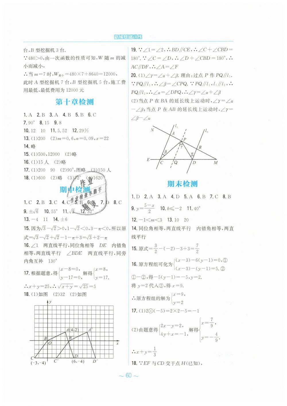 2019年新编基础训练七年级数学下册人教版 第28页