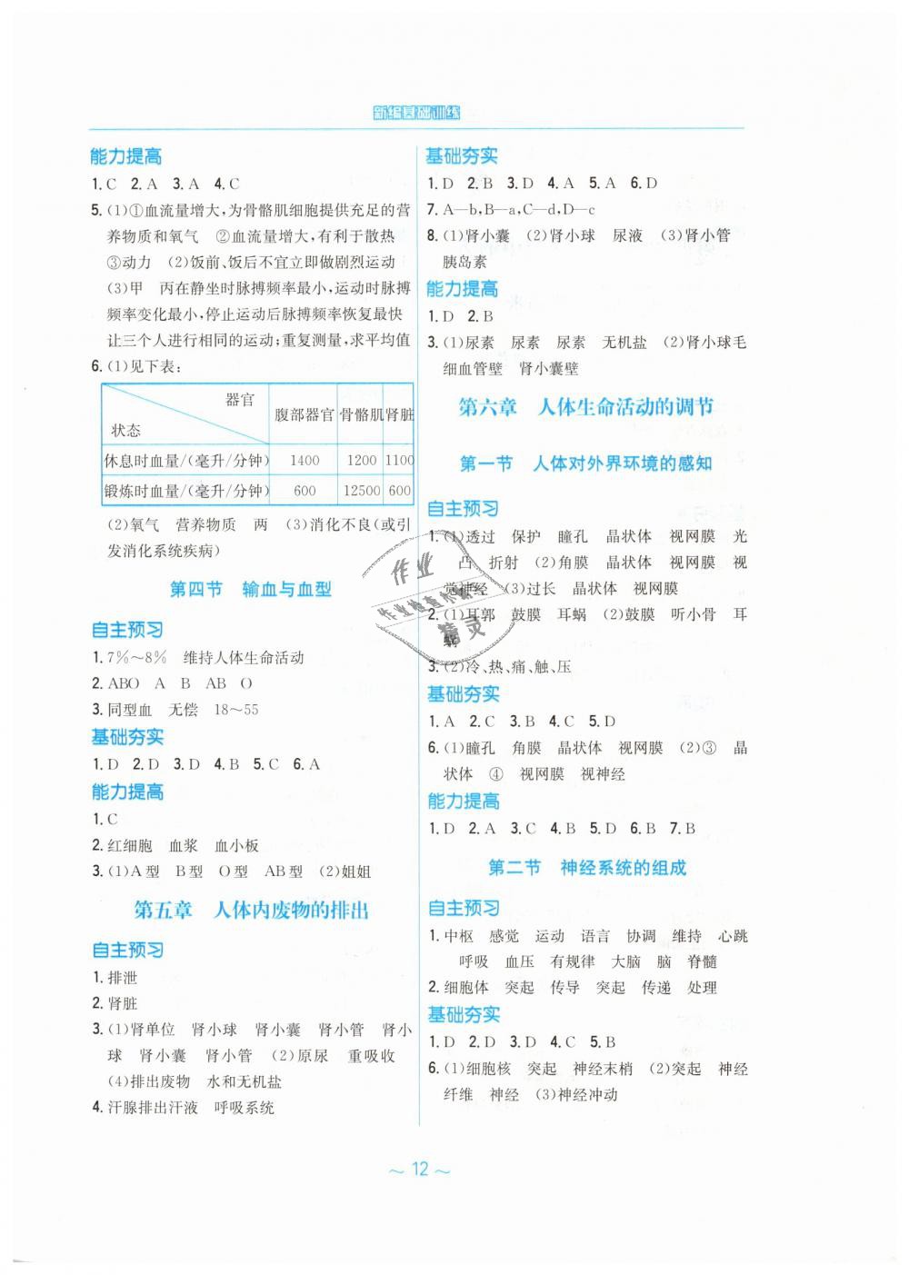 2019年新編基礎訓練七年級生物學下冊人教版 第4頁