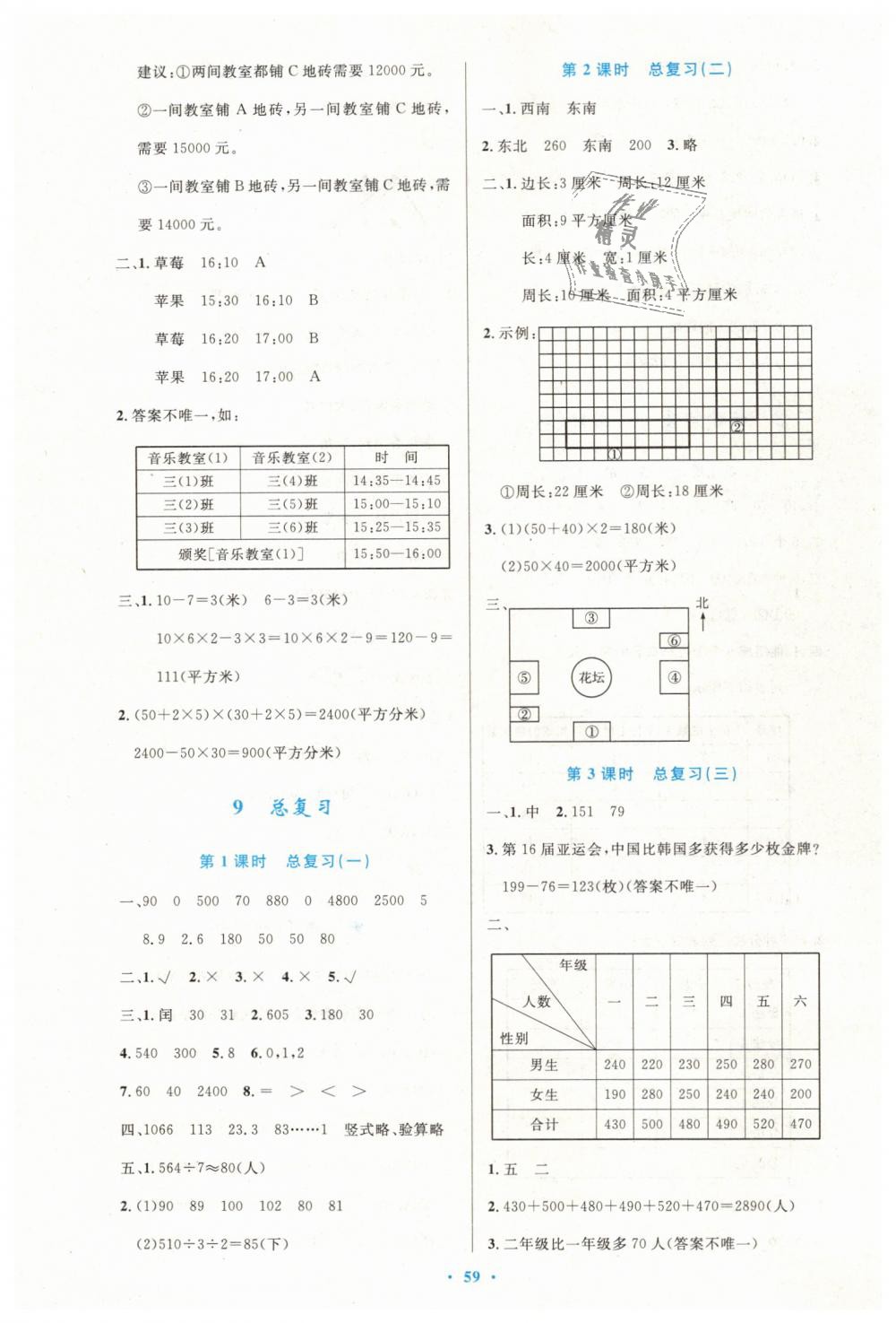 2019年小学同步测控优化设计三年级数学下册人教版增强版 第11页