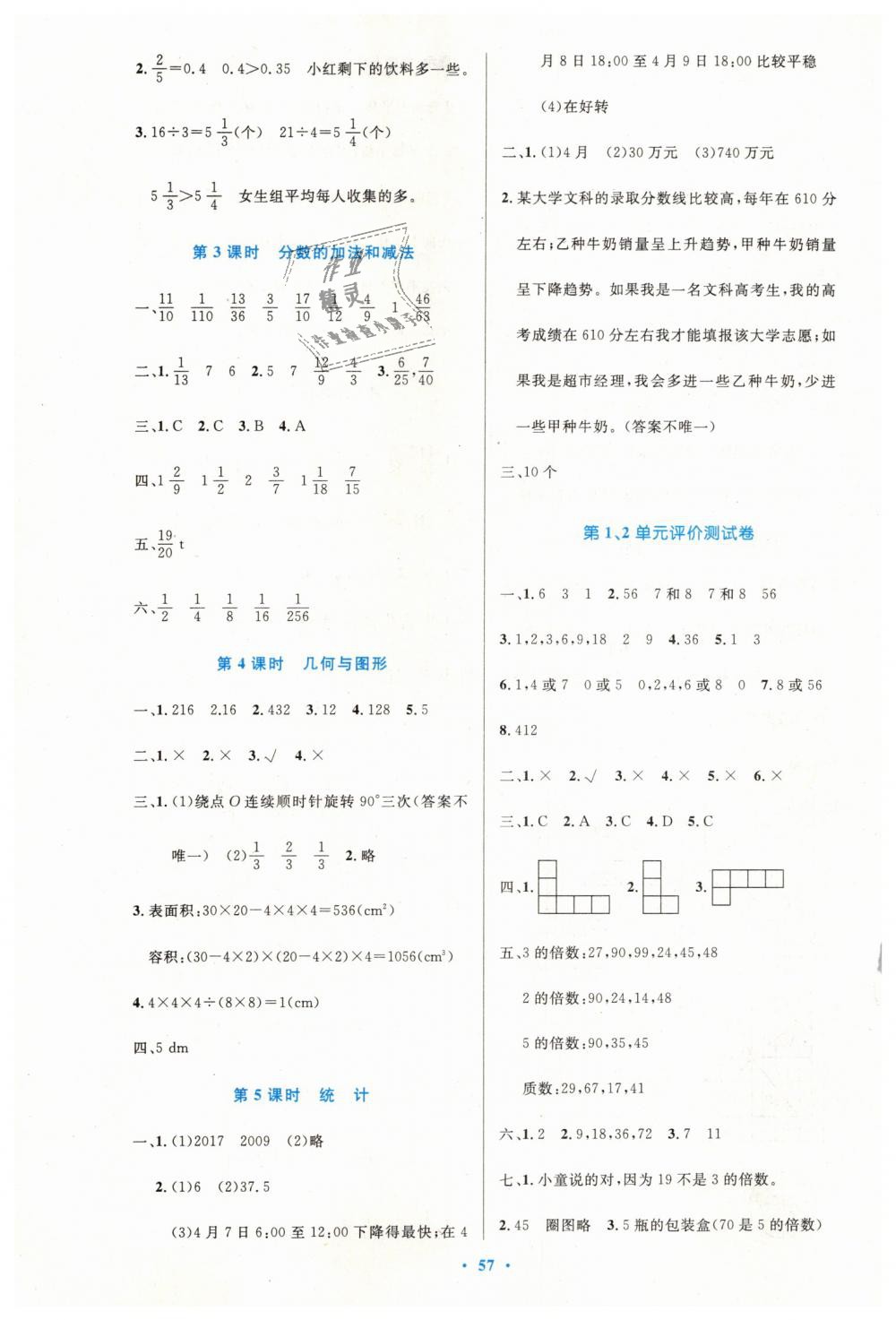 2019年小學(xué)同步測控優(yōu)化設(shè)計(jì)五年級數(shù)學(xué)下冊人教版增強(qiáng)版 第13頁