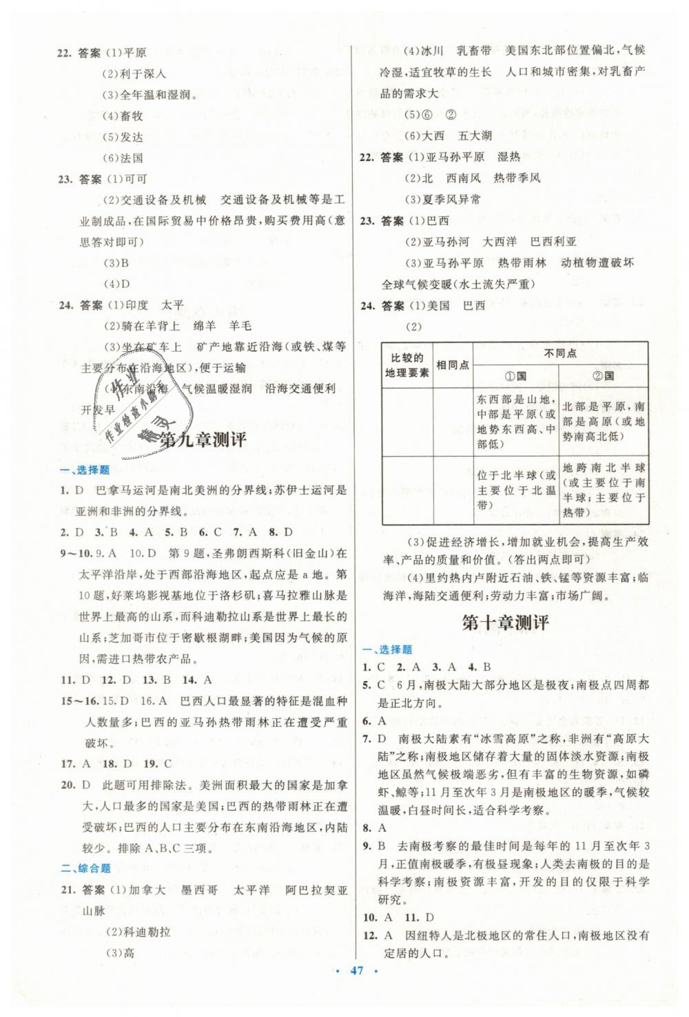 2019年初中同步測控優(yōu)化設(shè)計七年級地理下冊人教版 第19頁