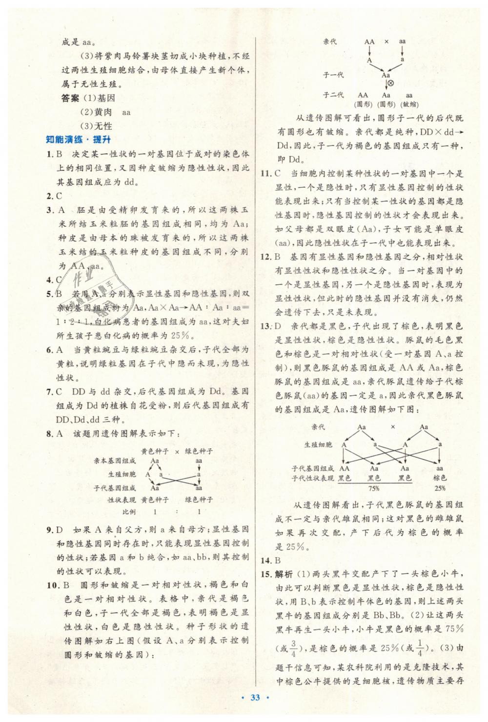 2019年初中同步测控优化设计八年级生物学下册人教版 第9页