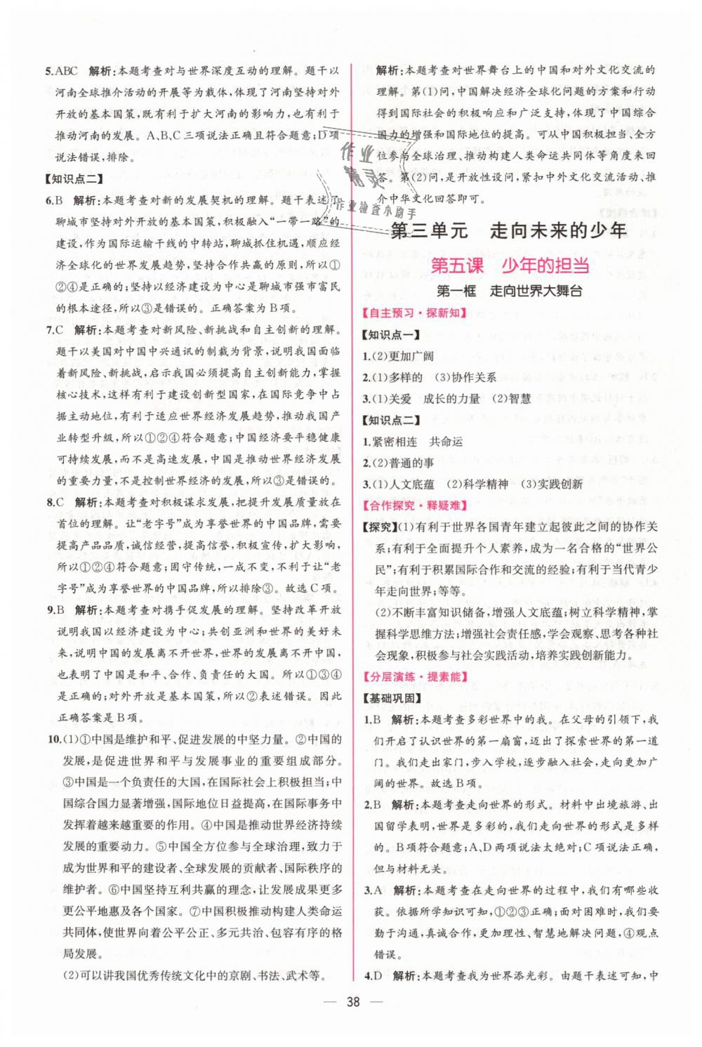 2019年同步學(xué)歷案課時練九年級道德與法治下冊人教版 第14頁