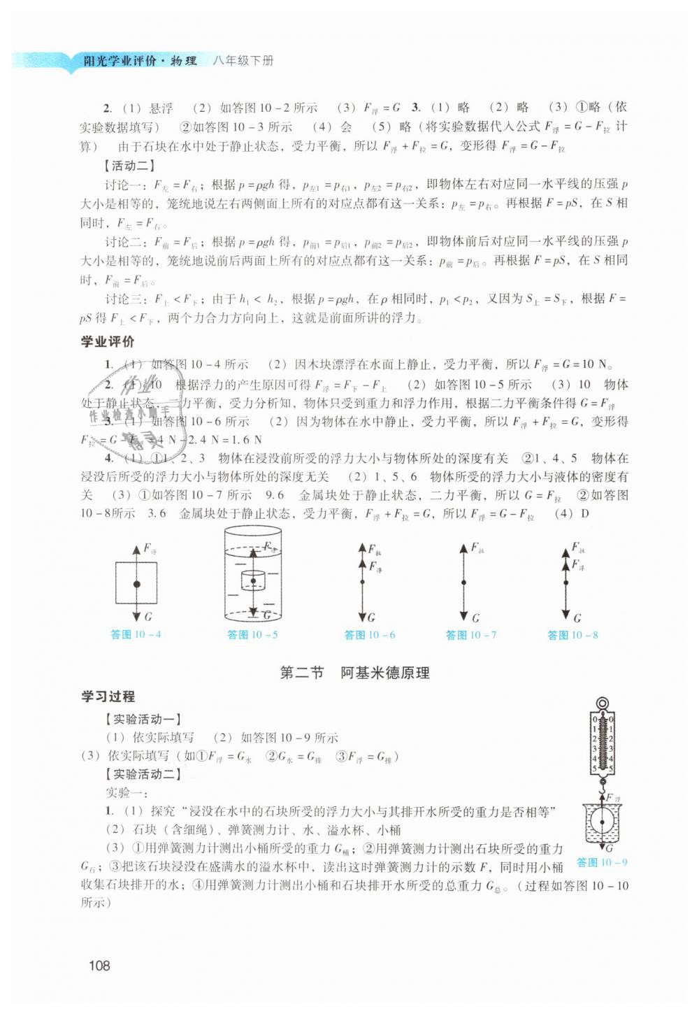 2019年陽光學業(yè)評價八年級物理下冊人教版 第10頁