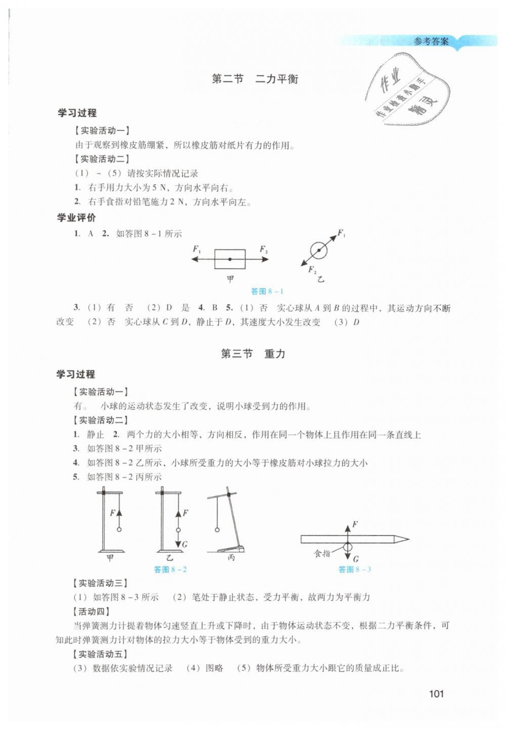 2019年阳光学业评价八年级物理下册人教版 第3页