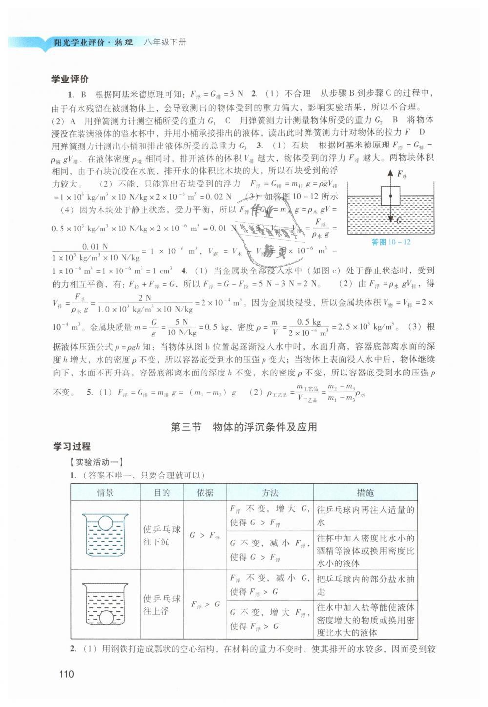 2019年阳光学业评价八年级物理下册人教版 第12页