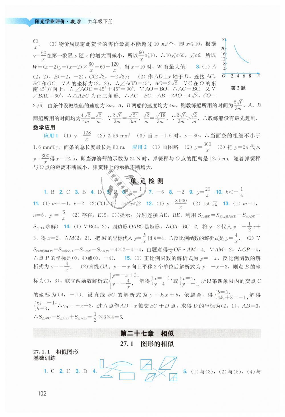 2019年陽光學(xué)業(yè)評(píng)價(jià)九年級(jí)數(shù)學(xué)下冊(cè)人教版 第2頁