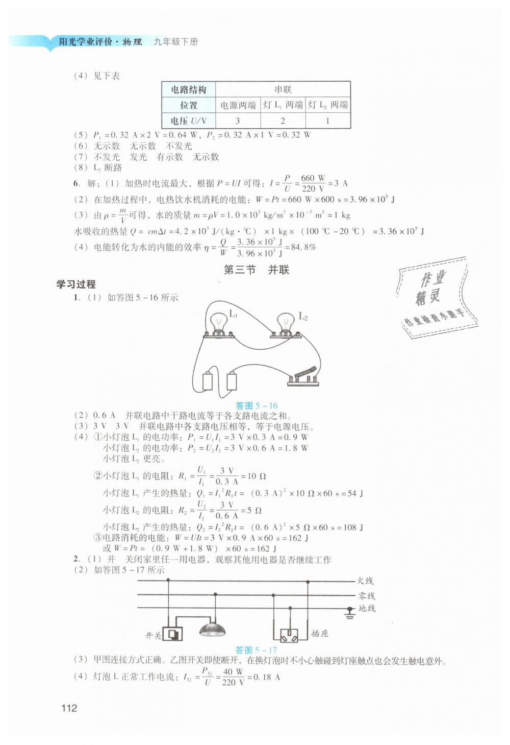 2019年陽光學(xué)業(yè)評價九年級物理下冊人教版 第14頁