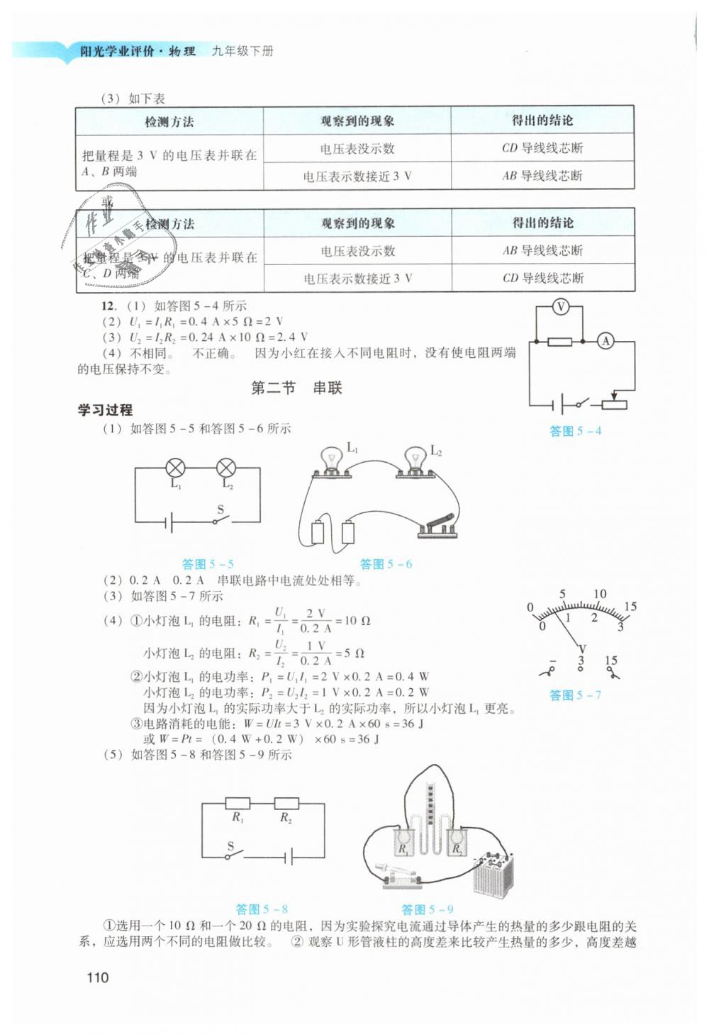 2019年陽光學(xué)業(yè)評價九年級物理下冊人教版 第12頁