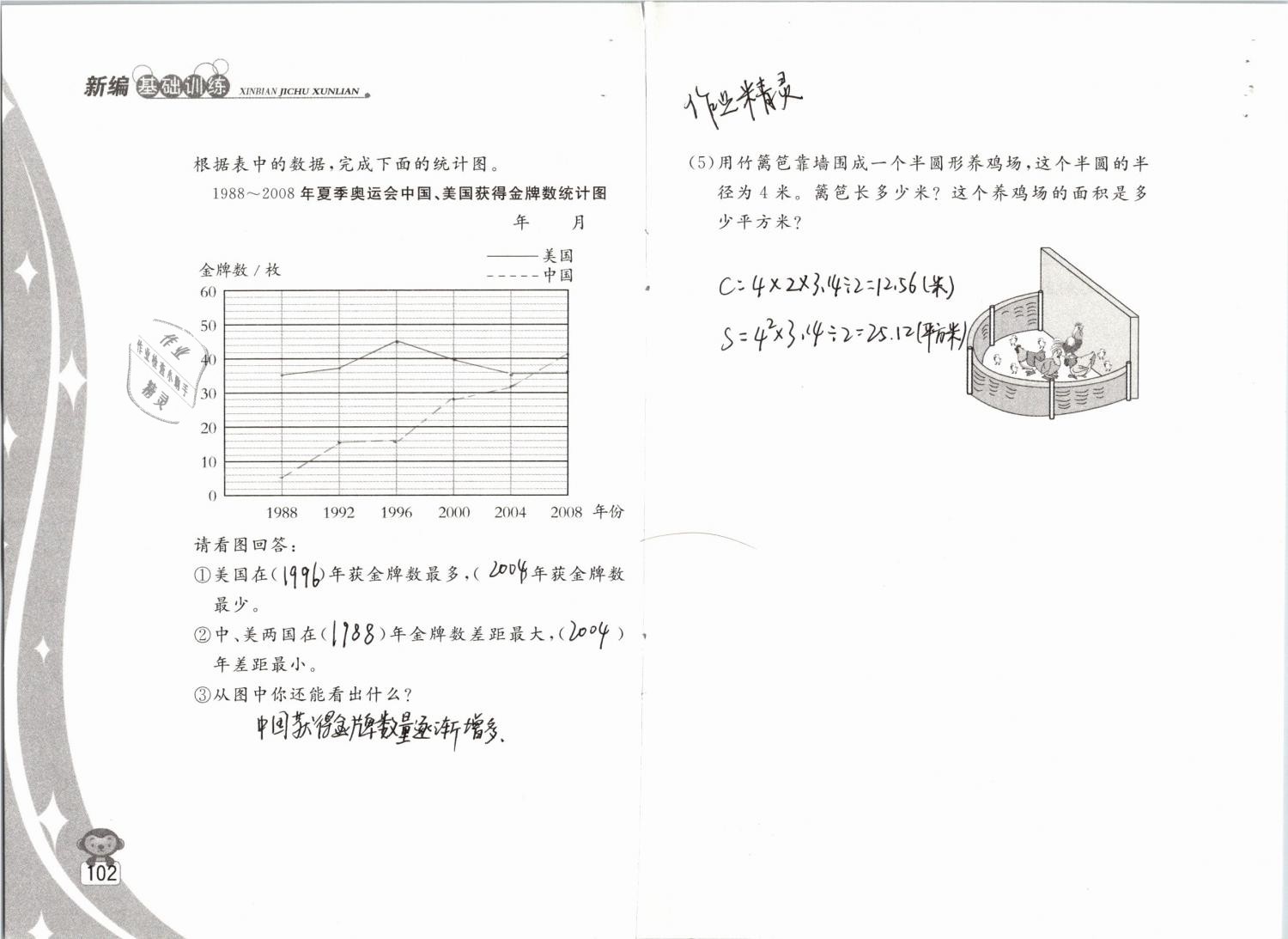 2019年新編基礎(chǔ)訓(xùn)練五年級(jí)數(shù)學(xué)下冊(cè)蘇教版 參考答案第102頁(yè)