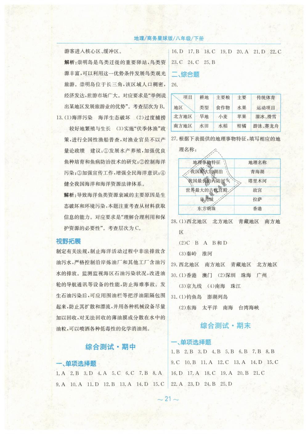 2019年新編基礎(chǔ)訓(xùn)練八年級地理下冊商務(wù)星球版 第13頁