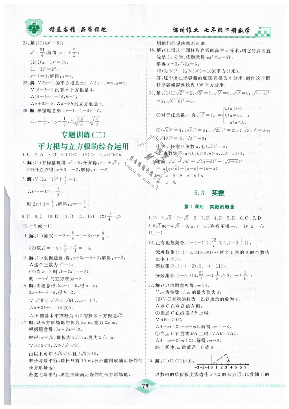 2019年一飞冲天课时作业七年级数学下册人教版 第7页