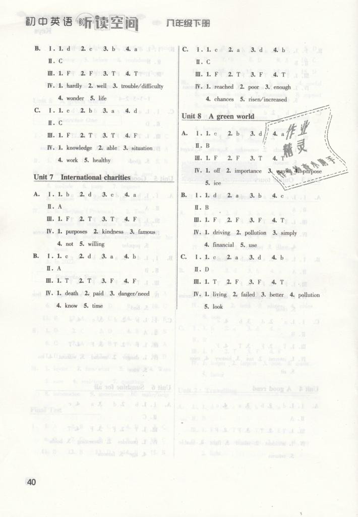 2019年初中英語(yǔ)聽(tīng)讀空間八年級(jí)下冊(cè)譯林版 第8頁(yè)