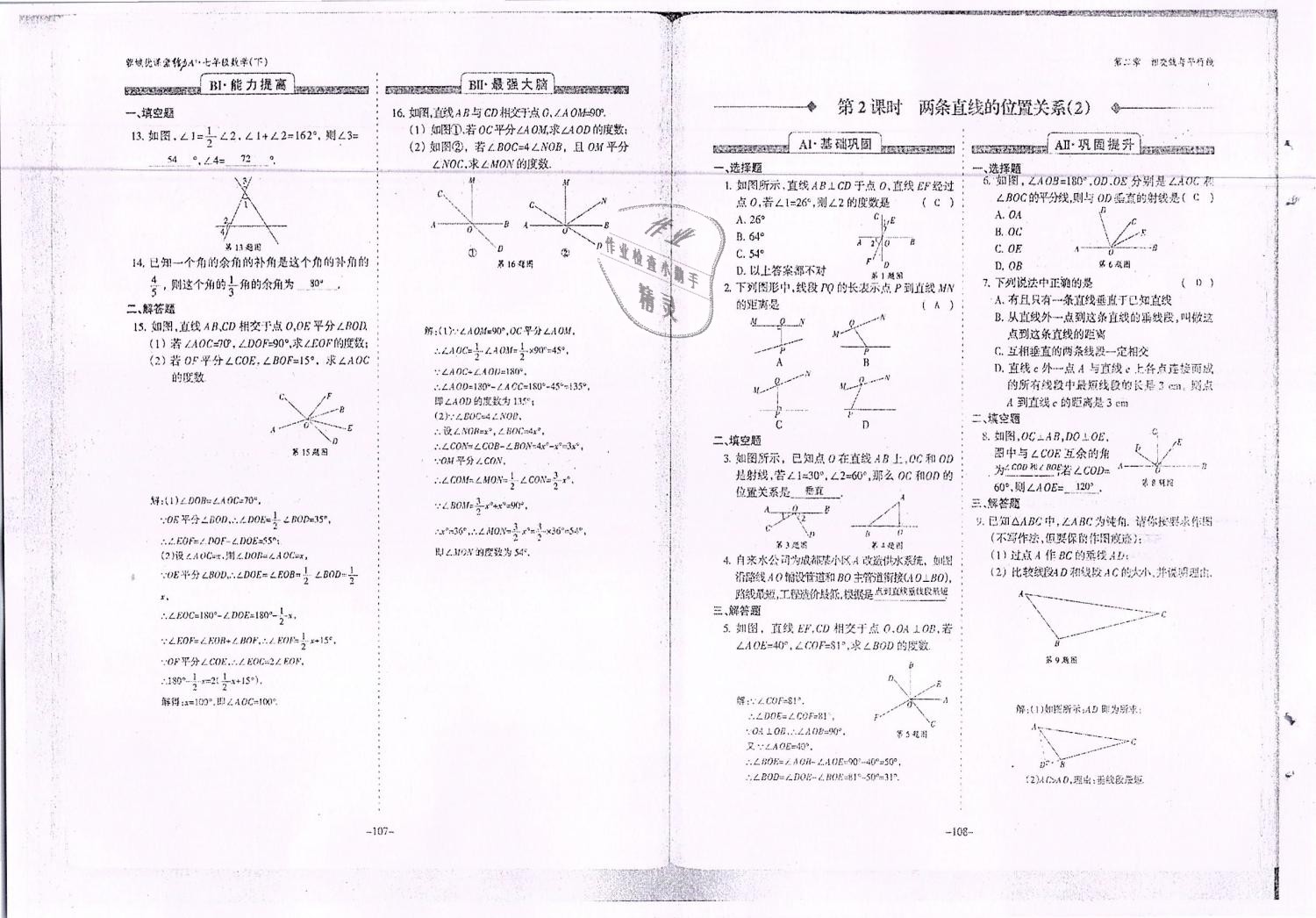 2019年蓉城优课堂给力A加七年级数学下册北师大版 第55页