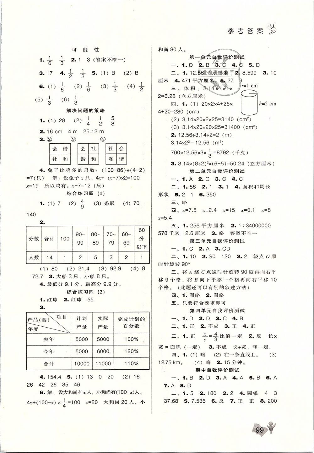 2019年新课程能力培养六年级数学下册北师大版 第7页