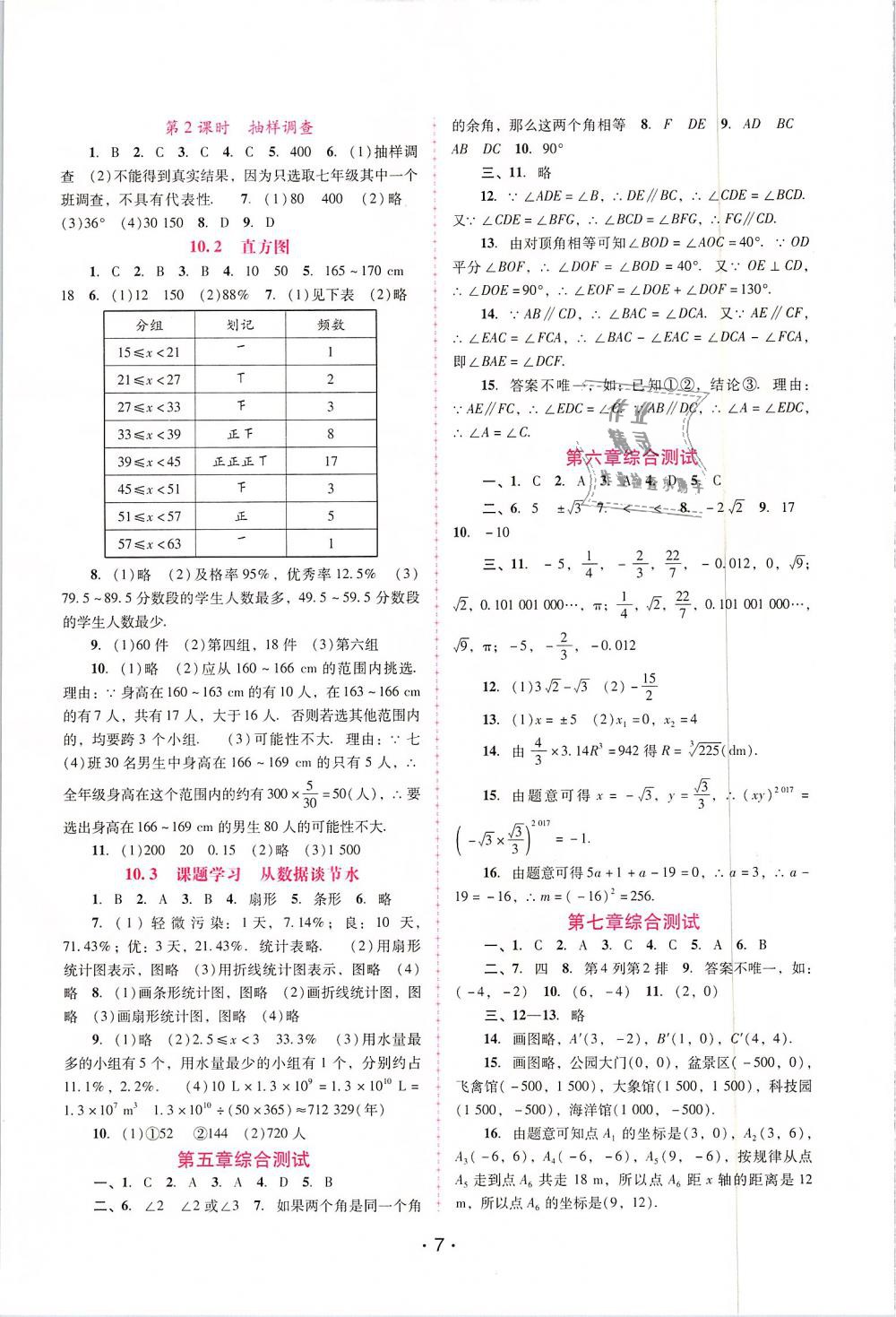 2019年自主与互动学习新课程学习辅导七年级数学下册人教版 第7页