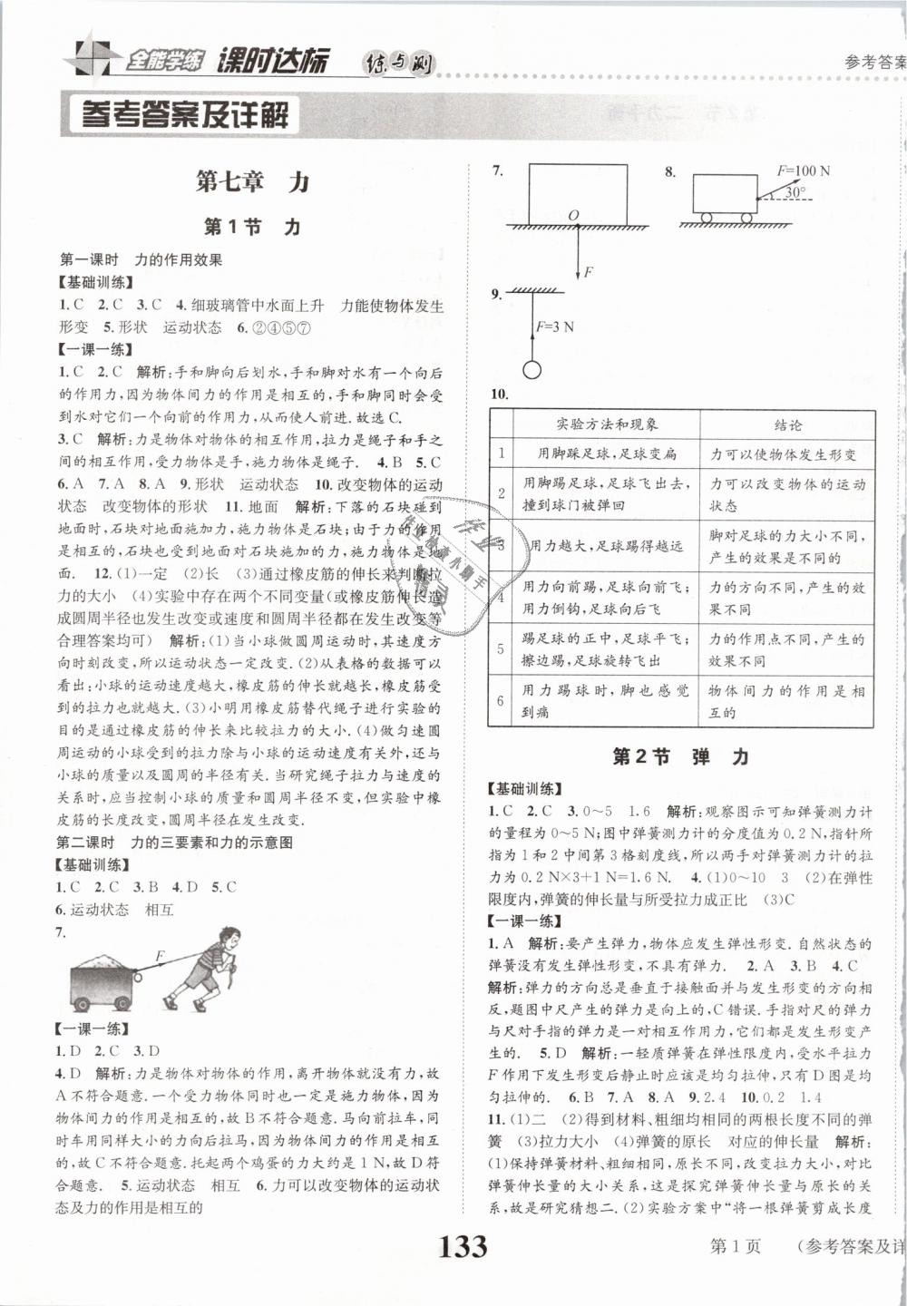 2019年課時達(dá)標(biāo)練與測八年級物理下冊人教版 第1頁