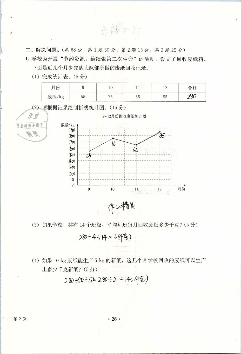 2019年人教金学典同步解析与测评五年级数学下册人教版 参考答案第116页