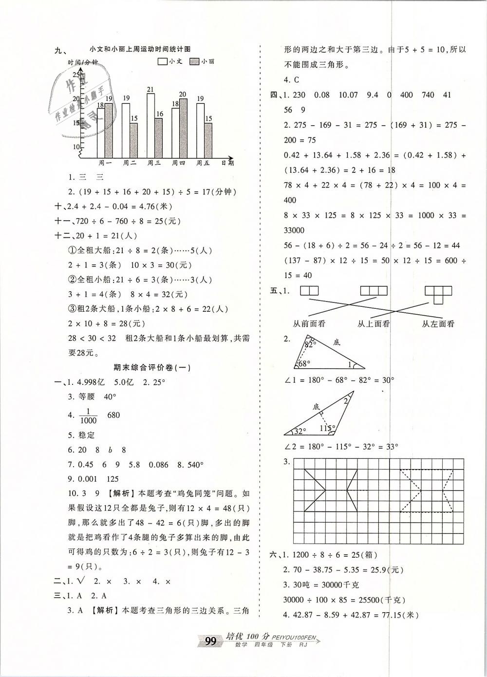 2019年王朝霞培優(yōu)100分四年級(jí)數(shù)學(xué)下冊(cè)人教版 第11頁(yè)