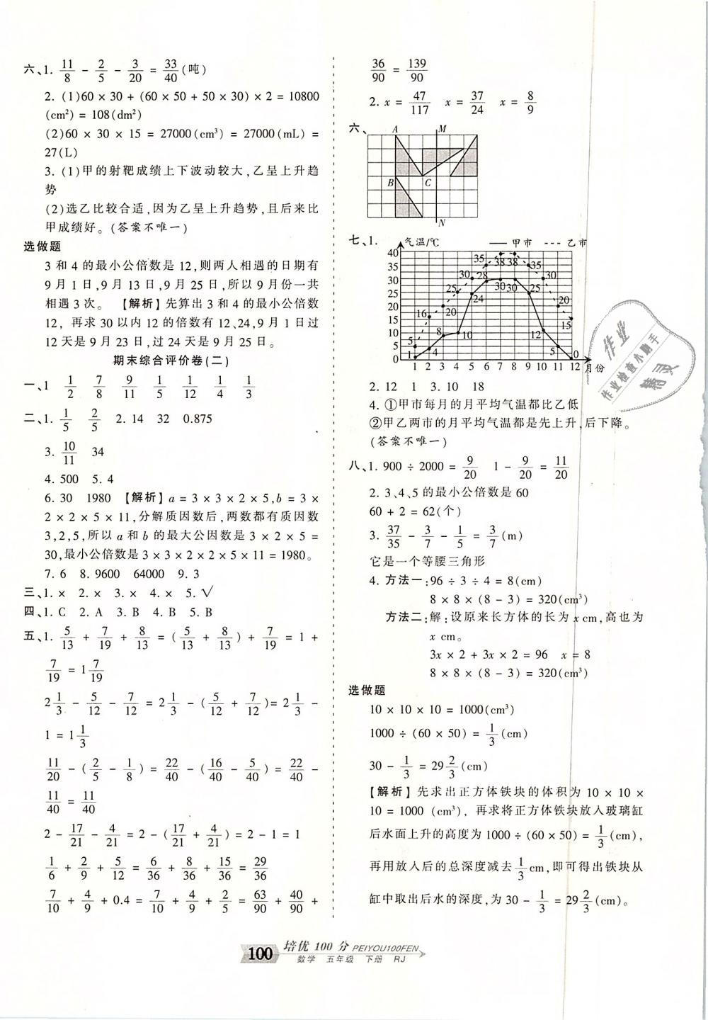 2019年王朝霞培優(yōu)100分五年級數(shù)學(xué)下冊人教版 第12頁