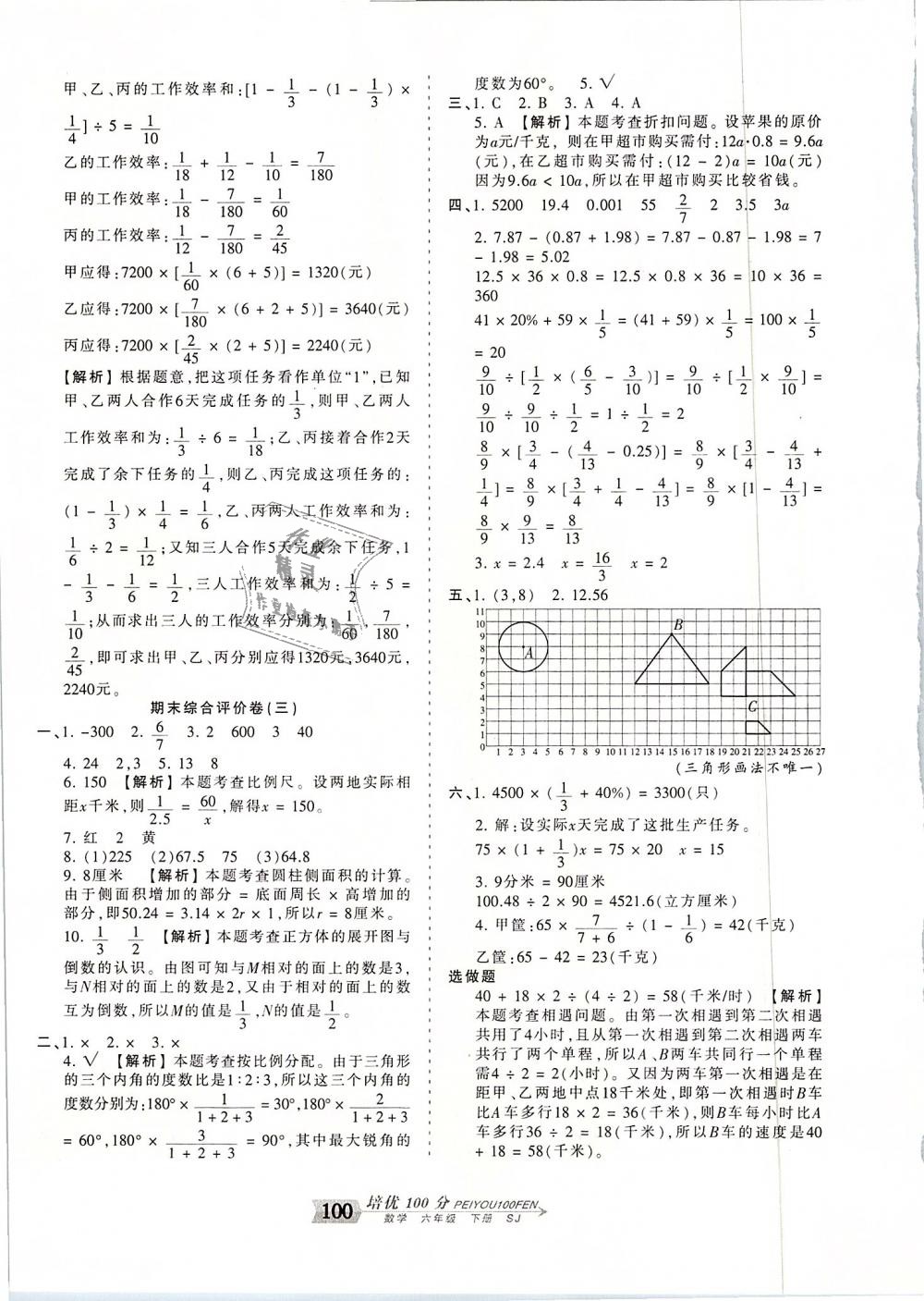 2019年王朝霞培優(yōu)100分六年級數(shù)學下冊蘇教版 第12頁