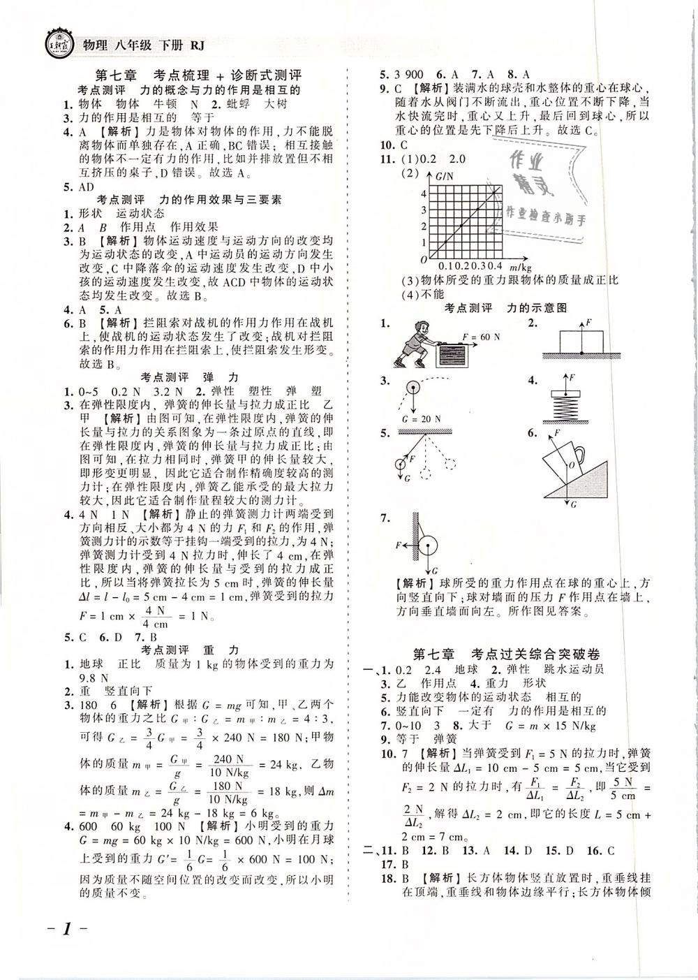 2019年王朝霞考點梳理時習卷八年級物理下冊人教版 第1頁