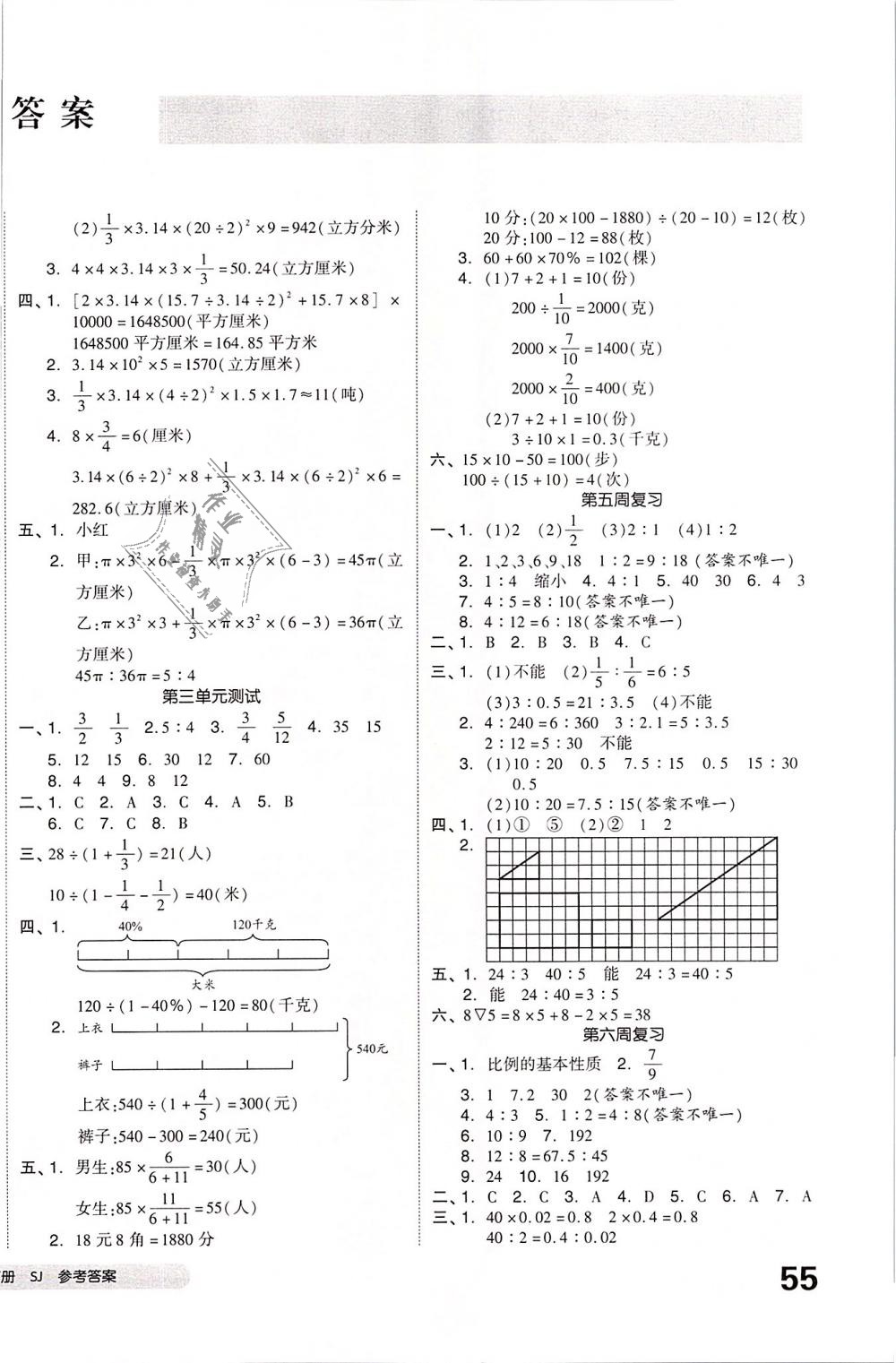 2019年全品小復(fù)習(xí)六年級(jí)數(shù)學(xué)下冊(cè)蘇教版 第2頁(yè)