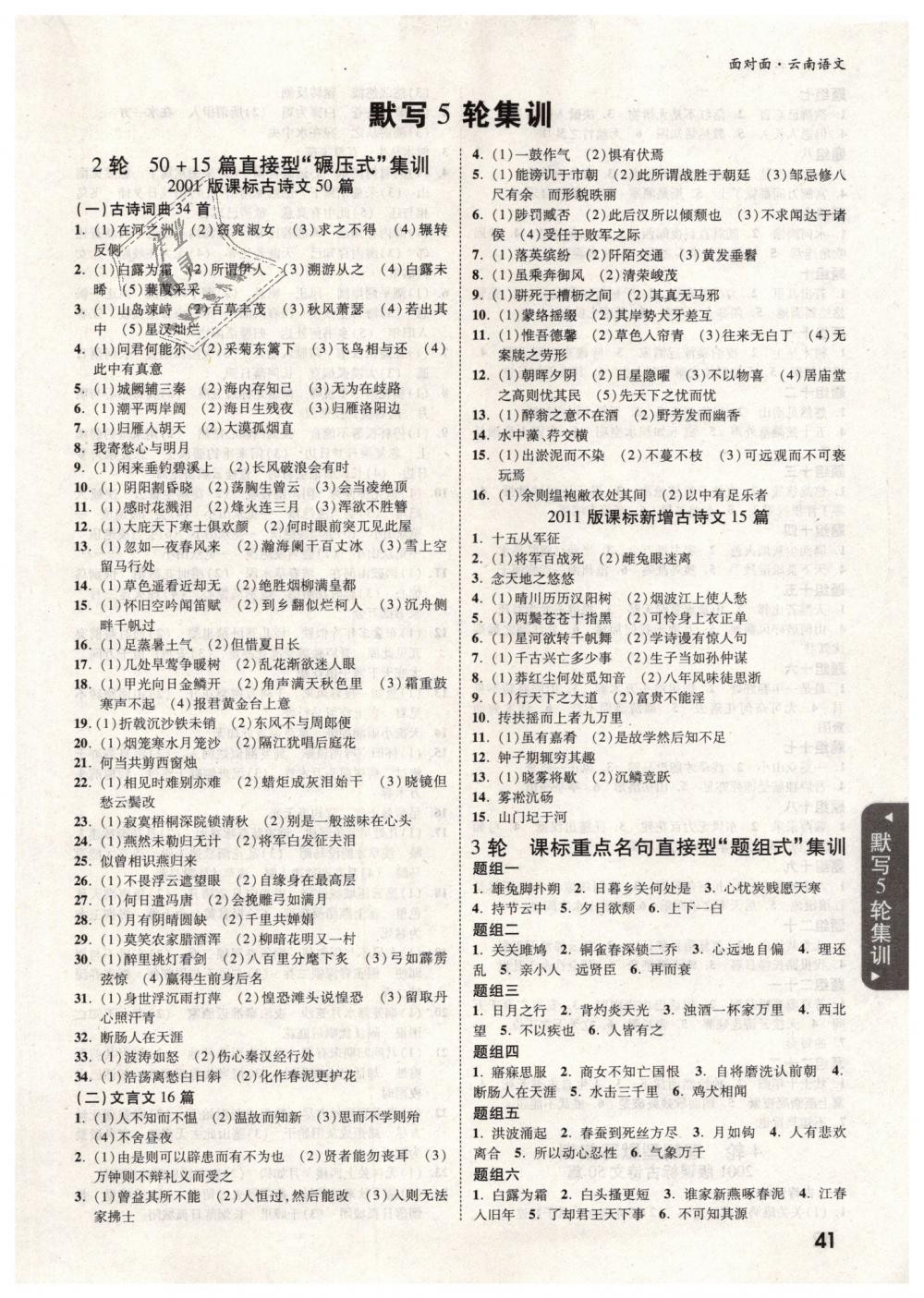 2019年云南中考面對(duì)面九年級(jí)語(yǔ)文 第41頁(yè)