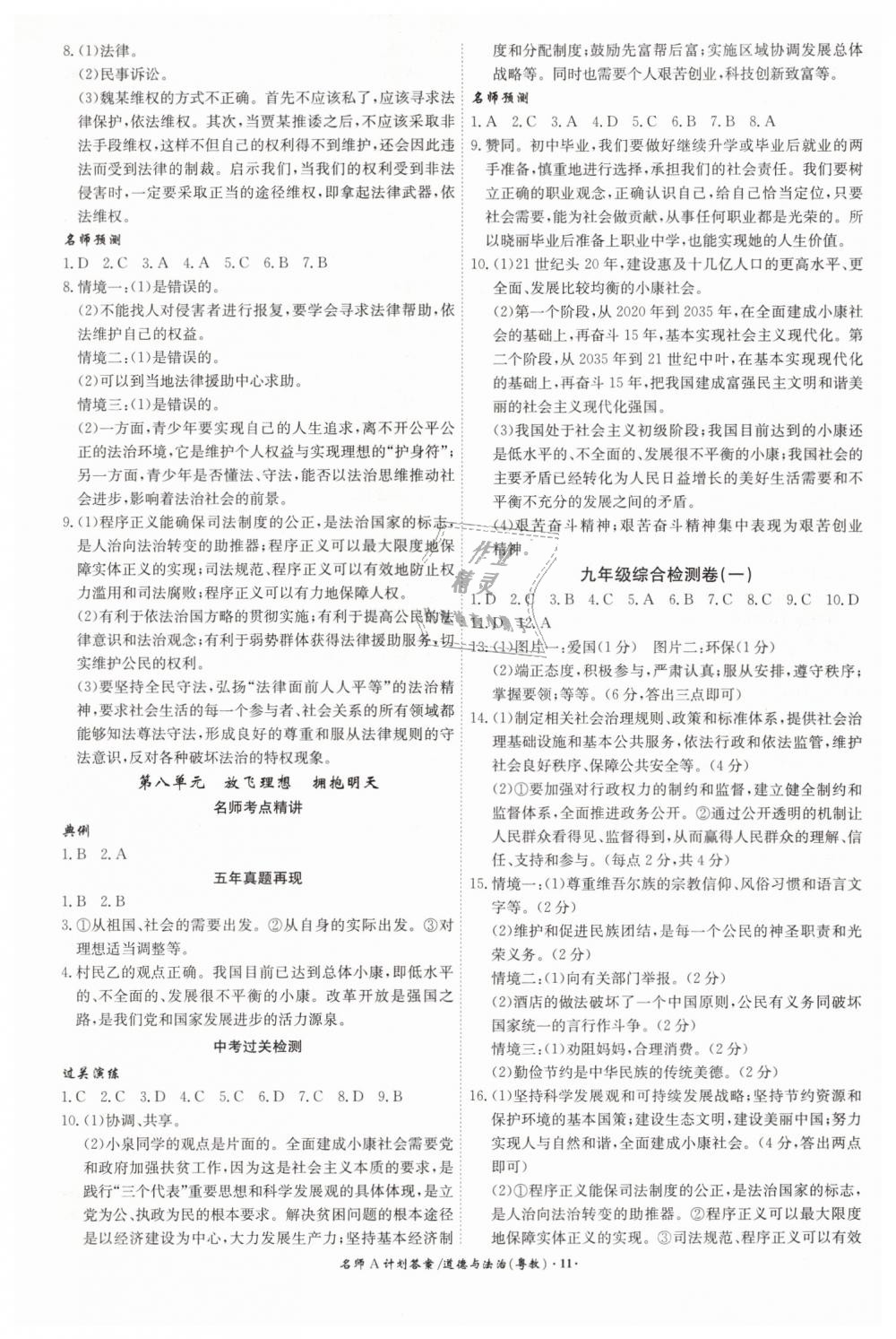 2019年安徽中考總復(fù)習(xí)名師A計劃九年級道德與法治粵教版 第11頁