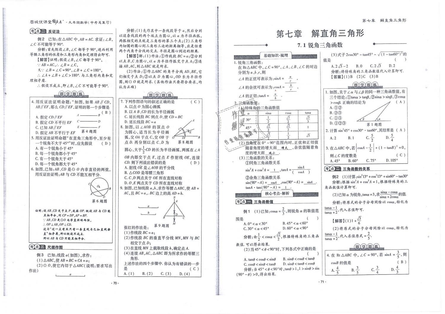 2019年蓉城优课堂给力A加九年级数学中考总复习北师大版 第36页