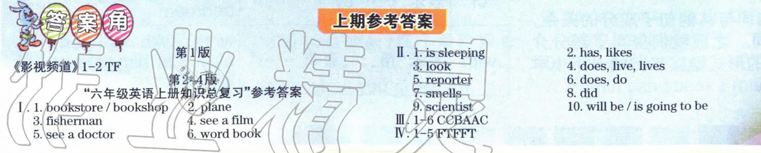 2019年英語(yǔ)周報(bào)六年級(jí)英語(yǔ)下冊(cè)PEP版 參考答案第16頁(yè)